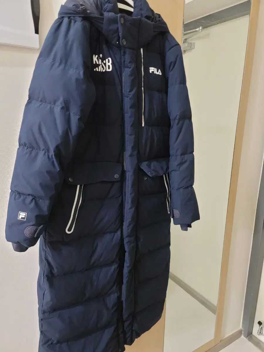 FILA ダウンジャケット ロング丈 ネイビー 90