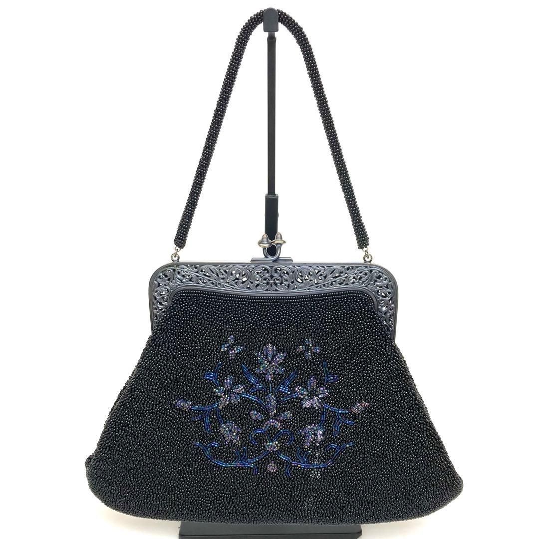 着物と帯 時流 B 241030 アンティーク ビーズバッグ 両面総ビーズ