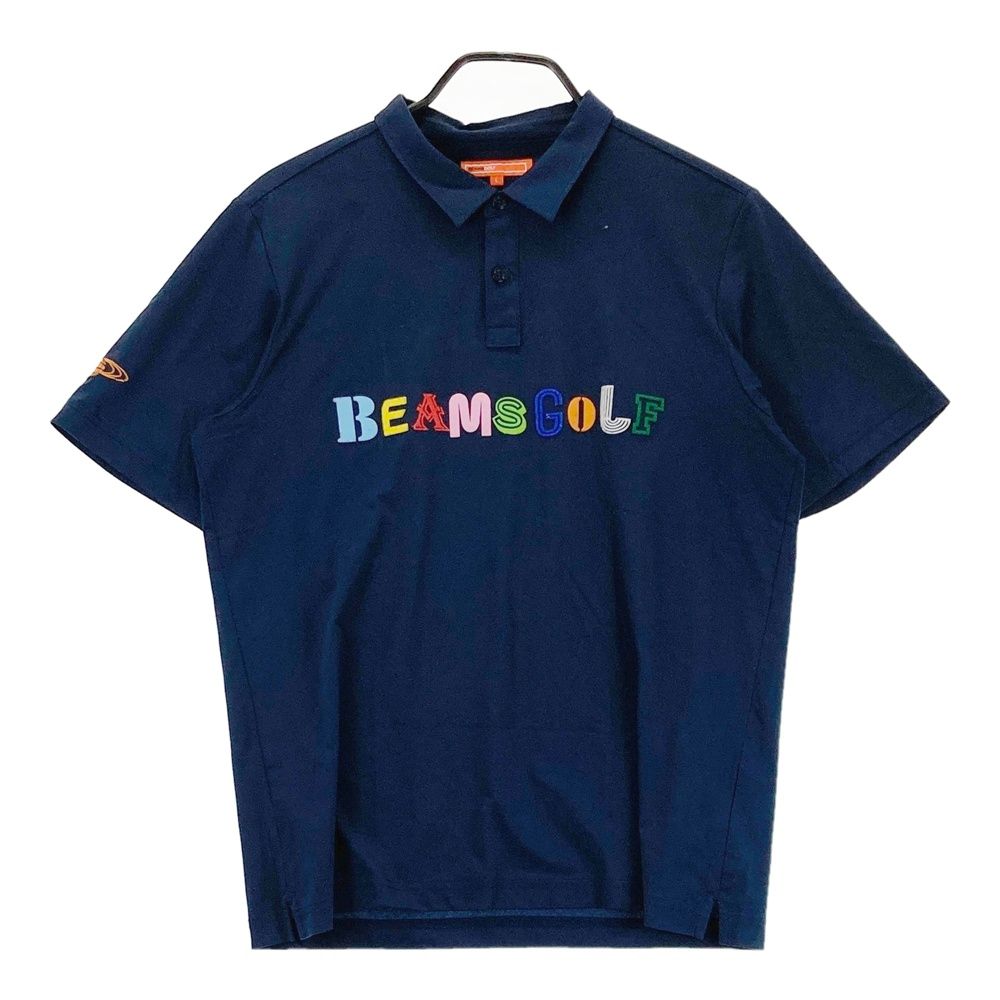 サイズ：L BEAMS GOLF ビームスゴルフ 半袖ポロシャツ ネイビー系