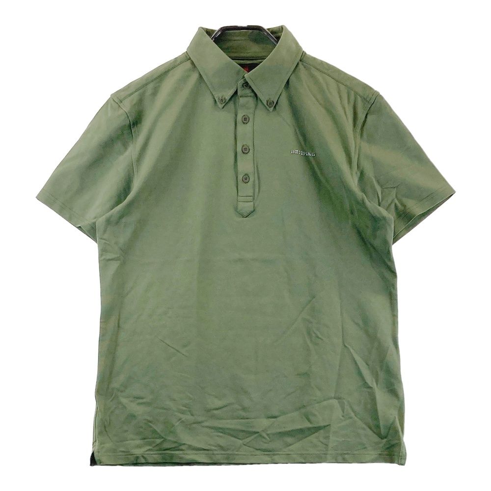 サイズ L GOLF ブリーフィング 2025年モデル 半袖ポロシャツ ボタンダウン カーキ系 ゴルフウェア メンズ ストスト
