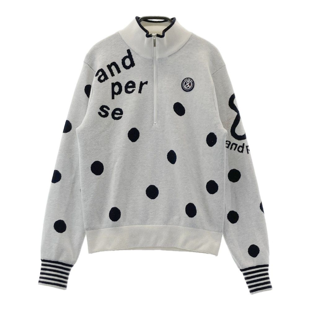 サイズ M AND PER SE アンパスィ 裏地付きニットセーター ホワイト系 ゴルフウェア レディース ストスト