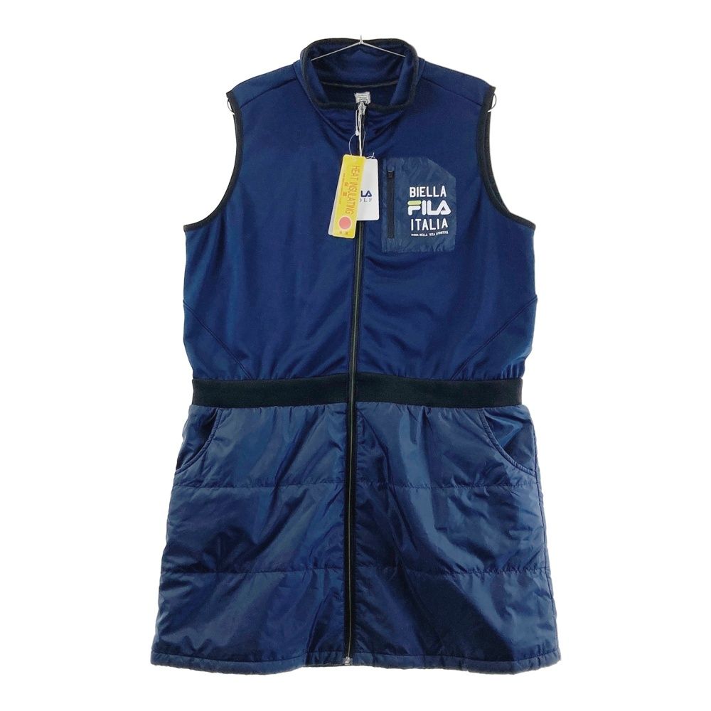サイズ 3 L FILA GOLF フィラゴルフ 中綿切替 ノースリーブワンピース ベスト ネイビー系 ゴルフウェア レディース ストスト