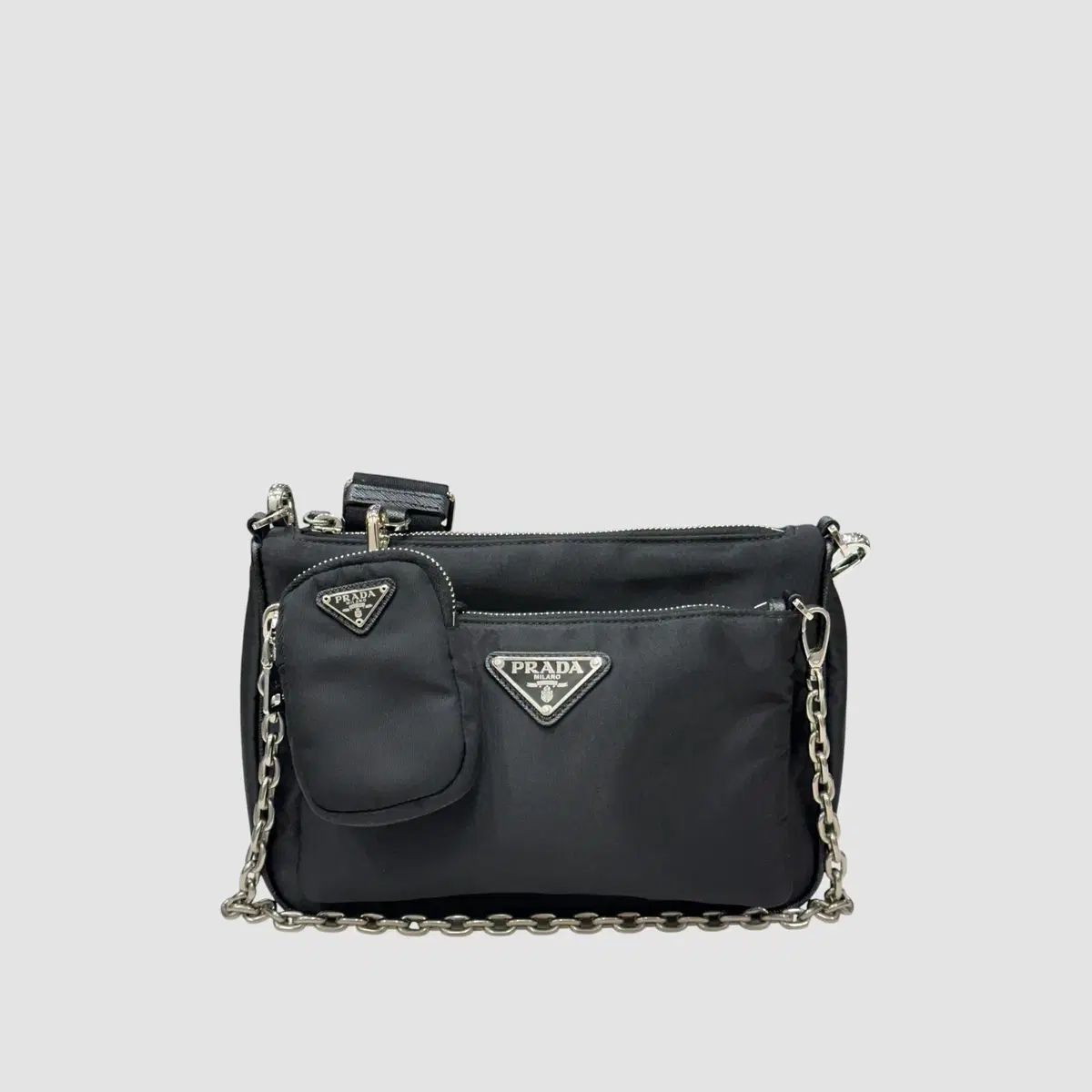 プラダ リナイロン チェーン ショルダーバッグ ブラック 1 BH 168