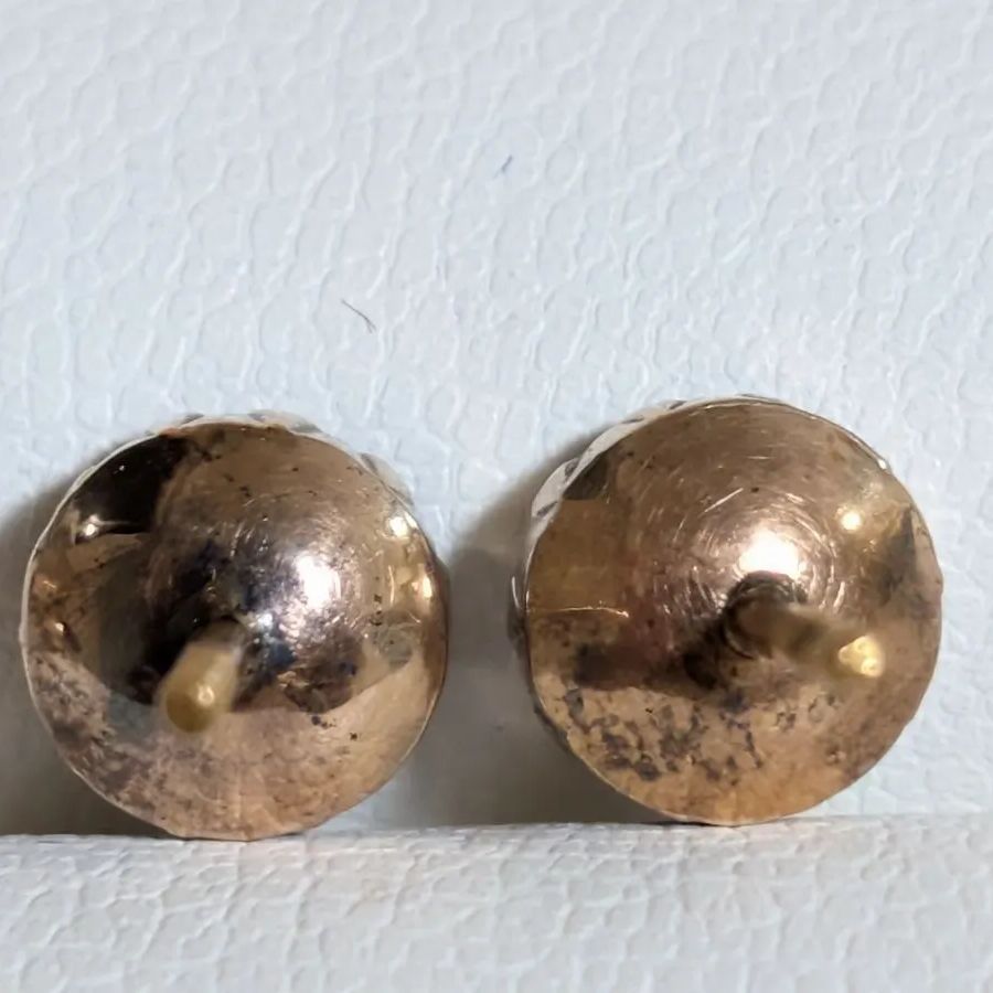 アンティーク　ペルピニャンガーネット　クローバーピアス 0433レア！フランスアンティークK18ゴールドペルピニャンガーネット