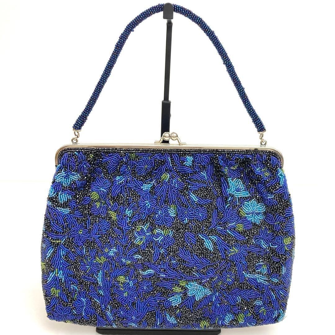 着物と帯 時流 B 241028 アンティーク ビーズバッグ 大きいサイズ