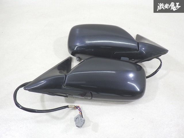 保証付 ! 日産 Y 33 シーマ ドアミラー サイドミラー 左右セット 5 2ピン 紺メタ系 電動格納 棚13-2