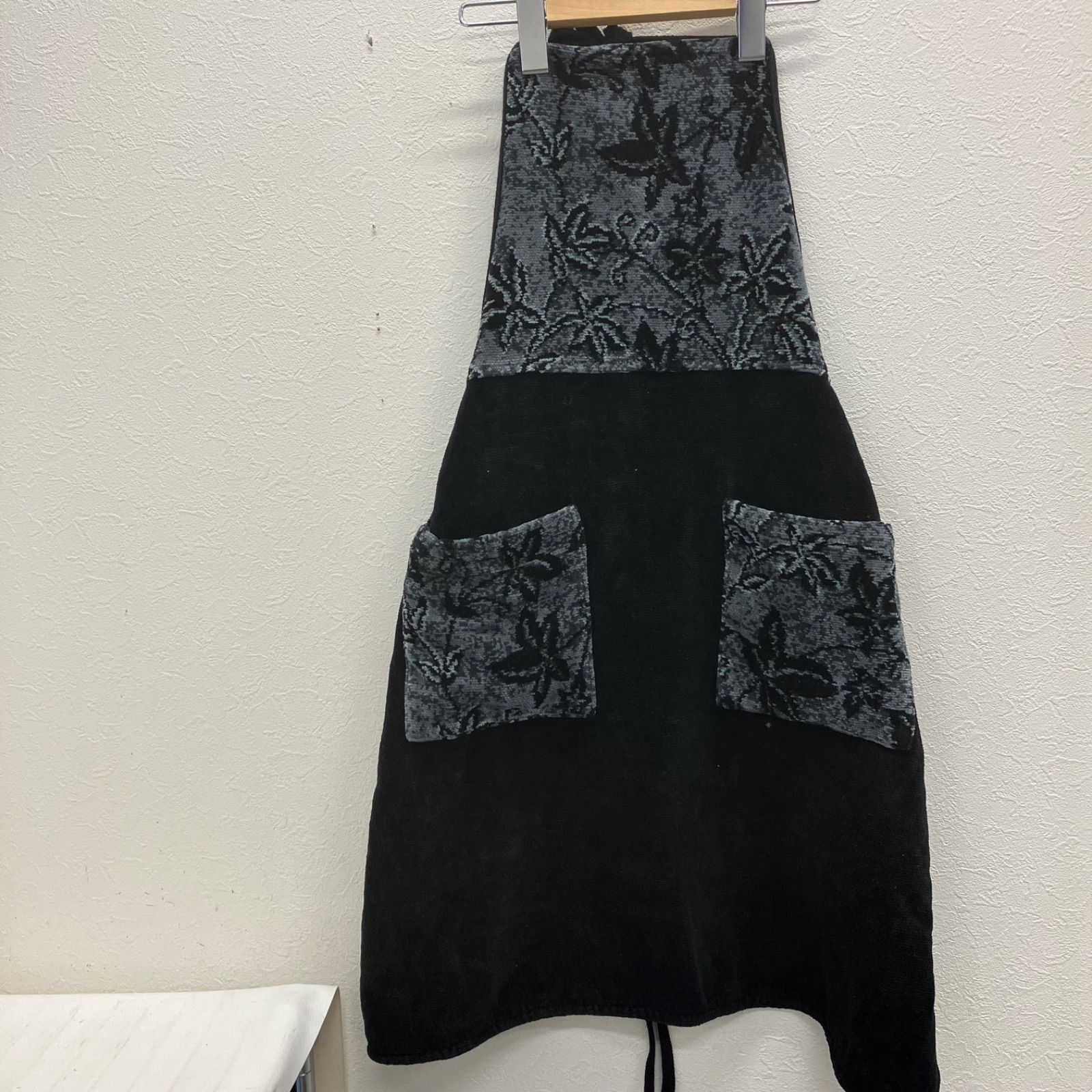 7123 FEILER feiler フェイラー エプロン シュニール織り 前掛け 黒