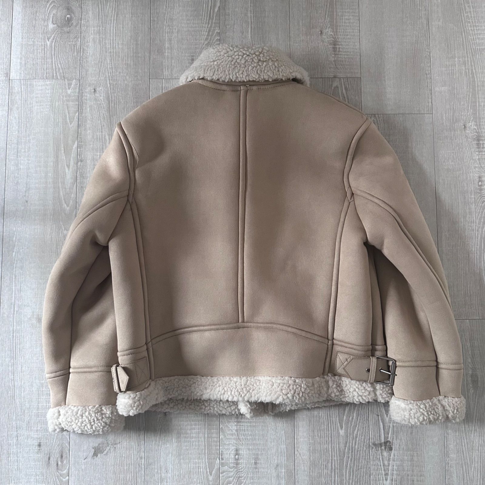 ZARA ムートンジャケット ベージュ メンズ サイズ42 - メルカリ