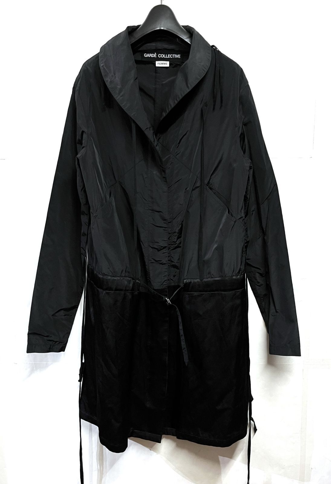 GARDE COLLECTIVE｜ギャルデコレクティブ 丸襟 ナイロン ロングコート ステンカラーコート トレンチコート スプリングコート レインコート