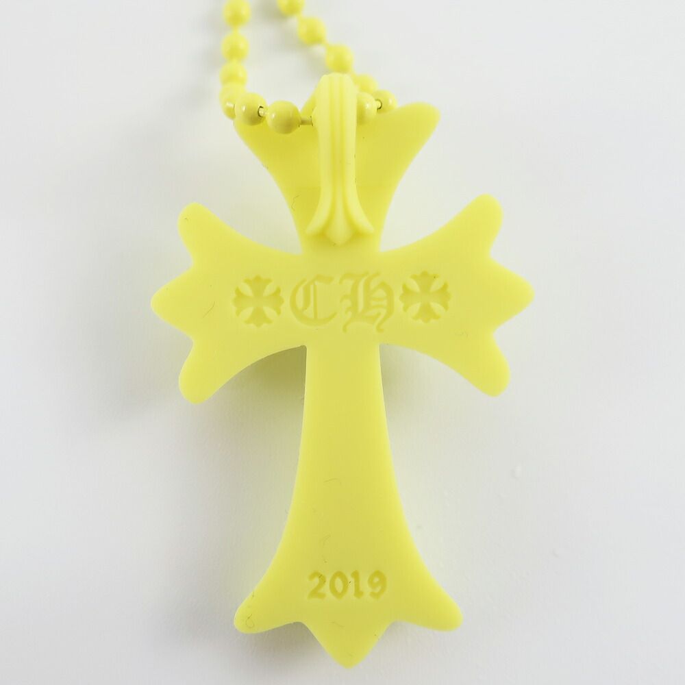 天白 クロムハーツ ネックレス クロス イエロー シリコン ラバー ペンダント アクセサリー 保存袋 十字架 その他