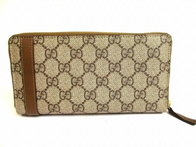 グッチ GUCCI GG スプリーム キャンバス ラウンドファスナ― 長財布 メンズ レディース