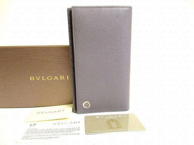 ブルガリ BVLGARI ブルガリブルガリ マン グレイン カーフレザー 2つ折り 長財布 メンズ ♥保管品
