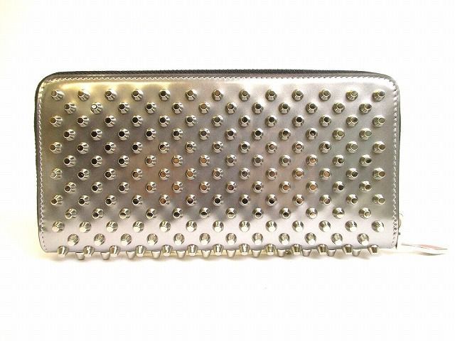 クリスチャン ルブタン Christian Louboutin パネトーネ メタルスパイク ラウンドファスナ― 長財布 メンズ レディース ♥保管品
