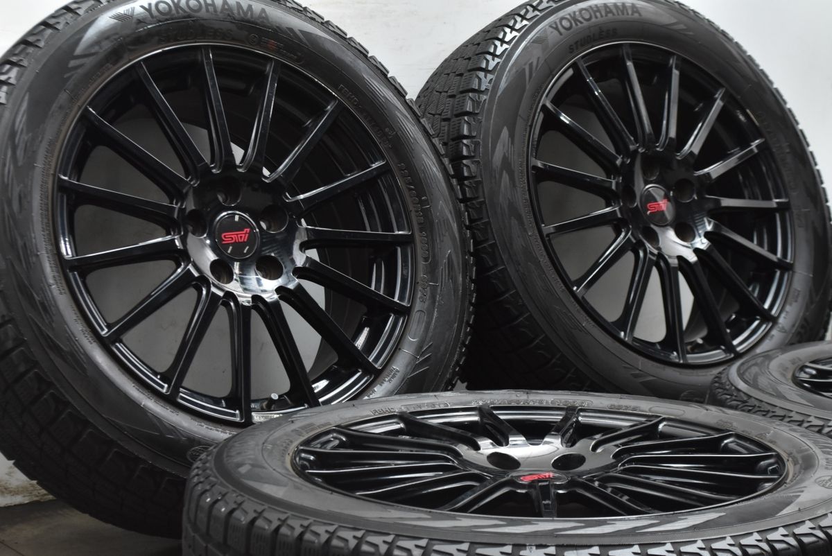 バリ溝 スバル STI 18 in 7.5 J 55 PCD 114.3 ヨコハマ アイスガード G 075 225|60 R レガシィアウトバック SUBARU