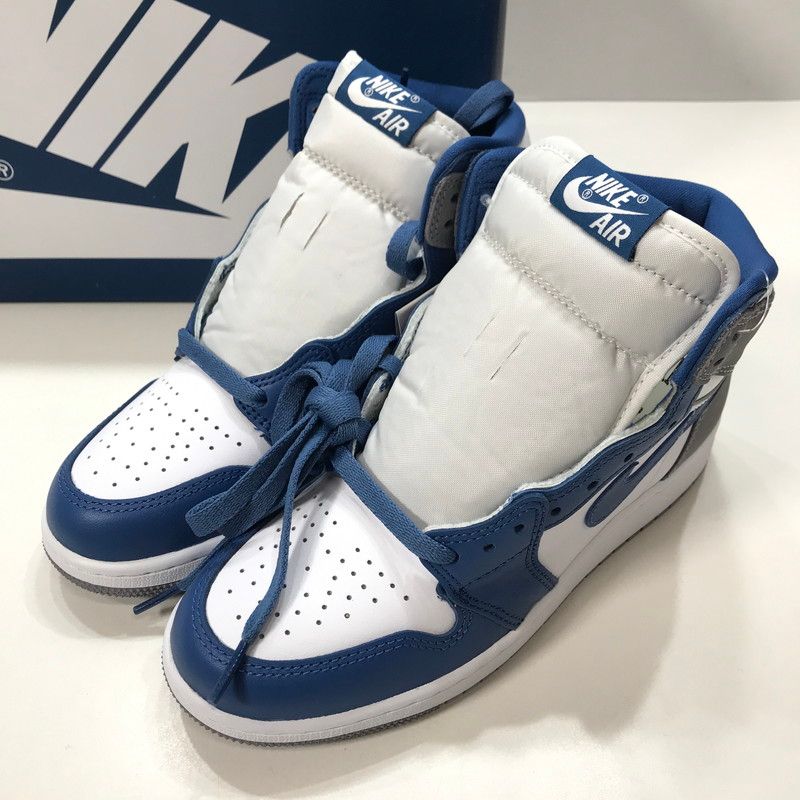品 NIKE ナイキ FD 1437 410 AIR JORDAN 1 RETRO HIGH OG GS TRUE BLUE スニーカー 靴 レディース 23.5 cm 黒タグ 属 166-260109-io-01-fuz