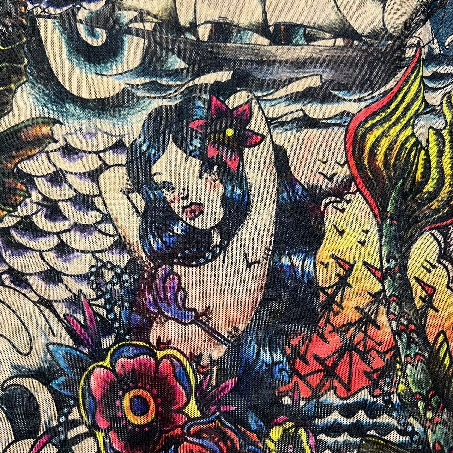 DSQUARED2 TATTOO SLEEVES タトゥープリントメッシュトップ セカンド