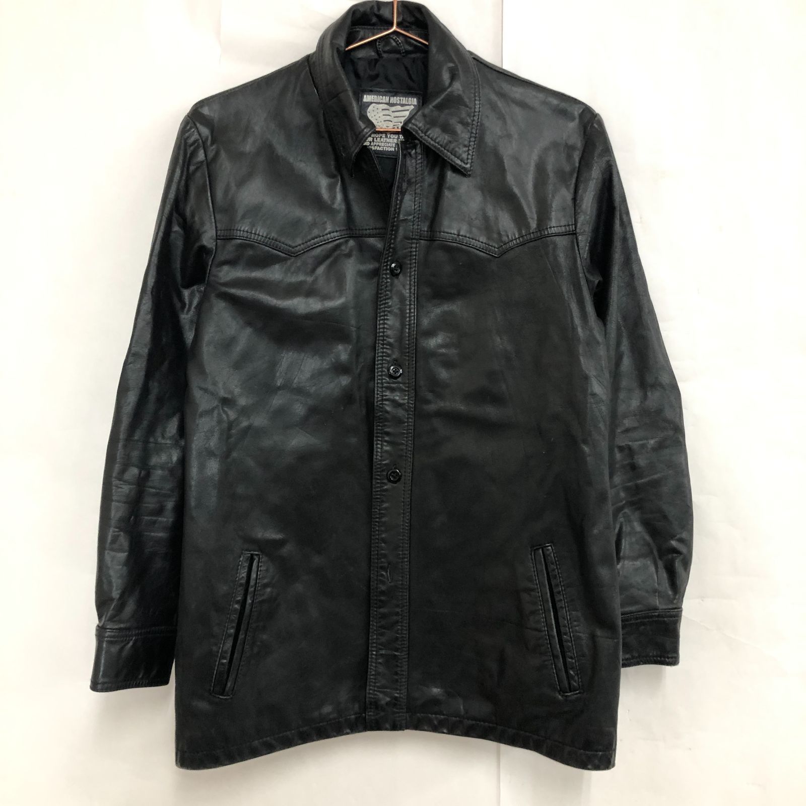 アメリカンノスタルジア レザージャケット 黒 ブラック メンズ アウター 26 a菊HG