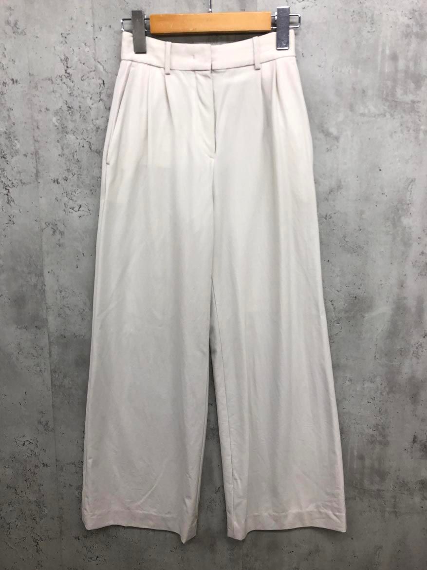 トゥモローランド ウール100％ ハイツイストギャバジン タック パンツ size 32 5号 |ライトベージュ ◎レディース