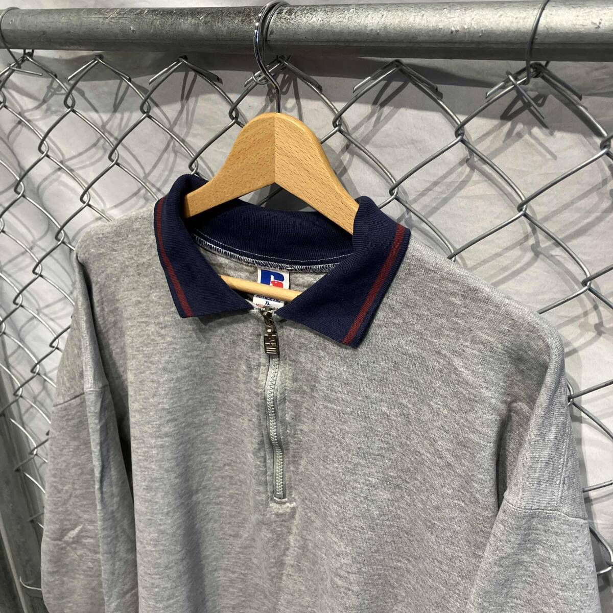 RUSSELL ATHLETIC 90s USA製 スウェット ハーフジップ グレー XL