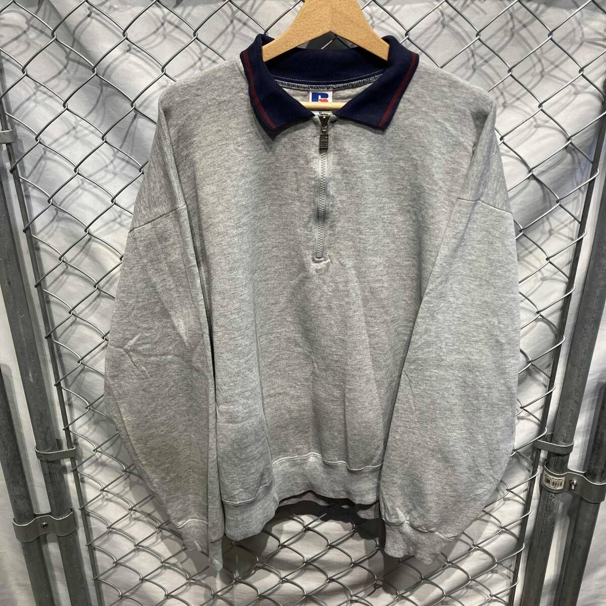 RUSSELL ATHLETIC 90s USA製 スウェット ハーフジップ グレー XL
