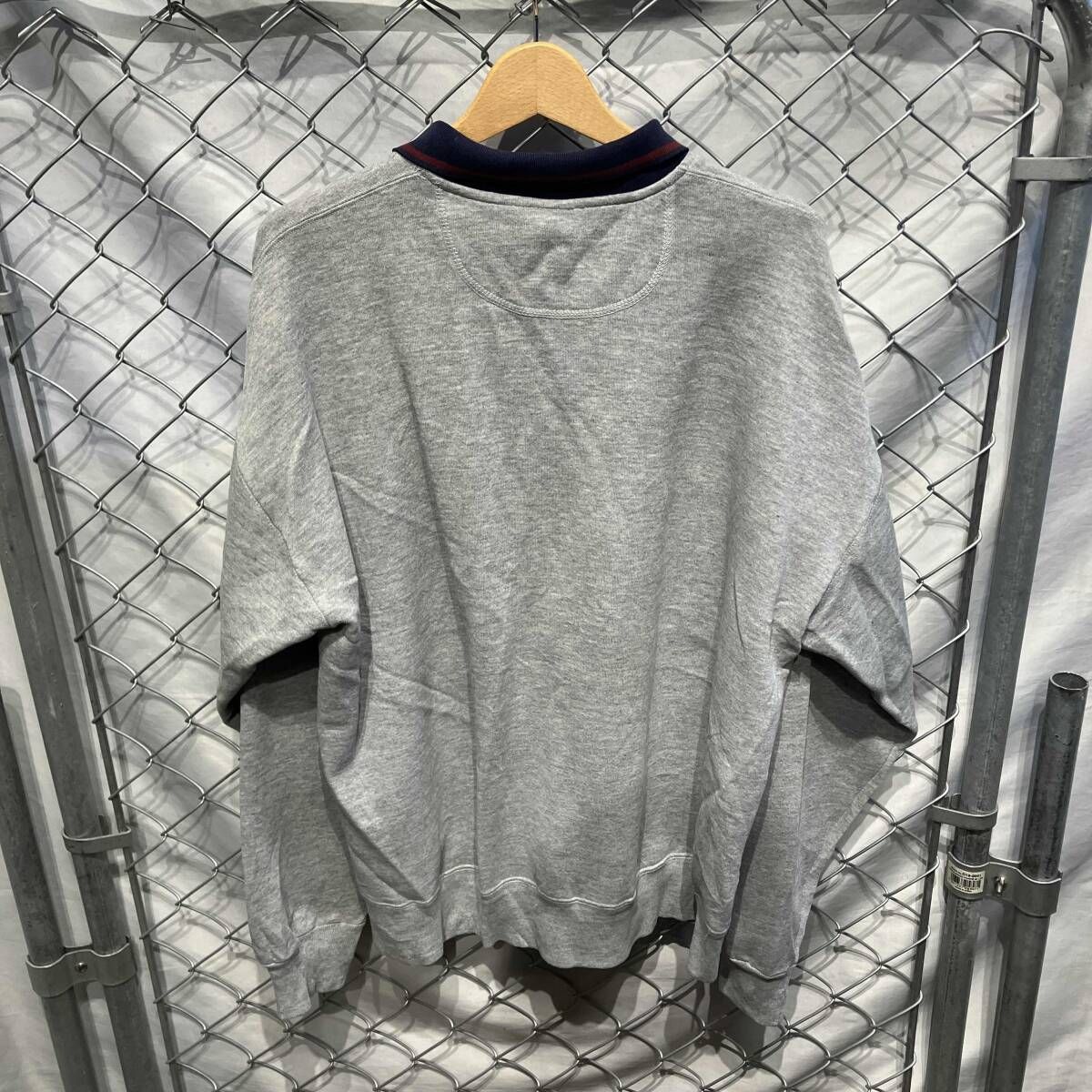 90s USA製 RUSSELL ハーフジップスウェット グレー ライン XL RUSSELL ATHLETIC 90s USA製 スウェット ハーフジップ グレー XL