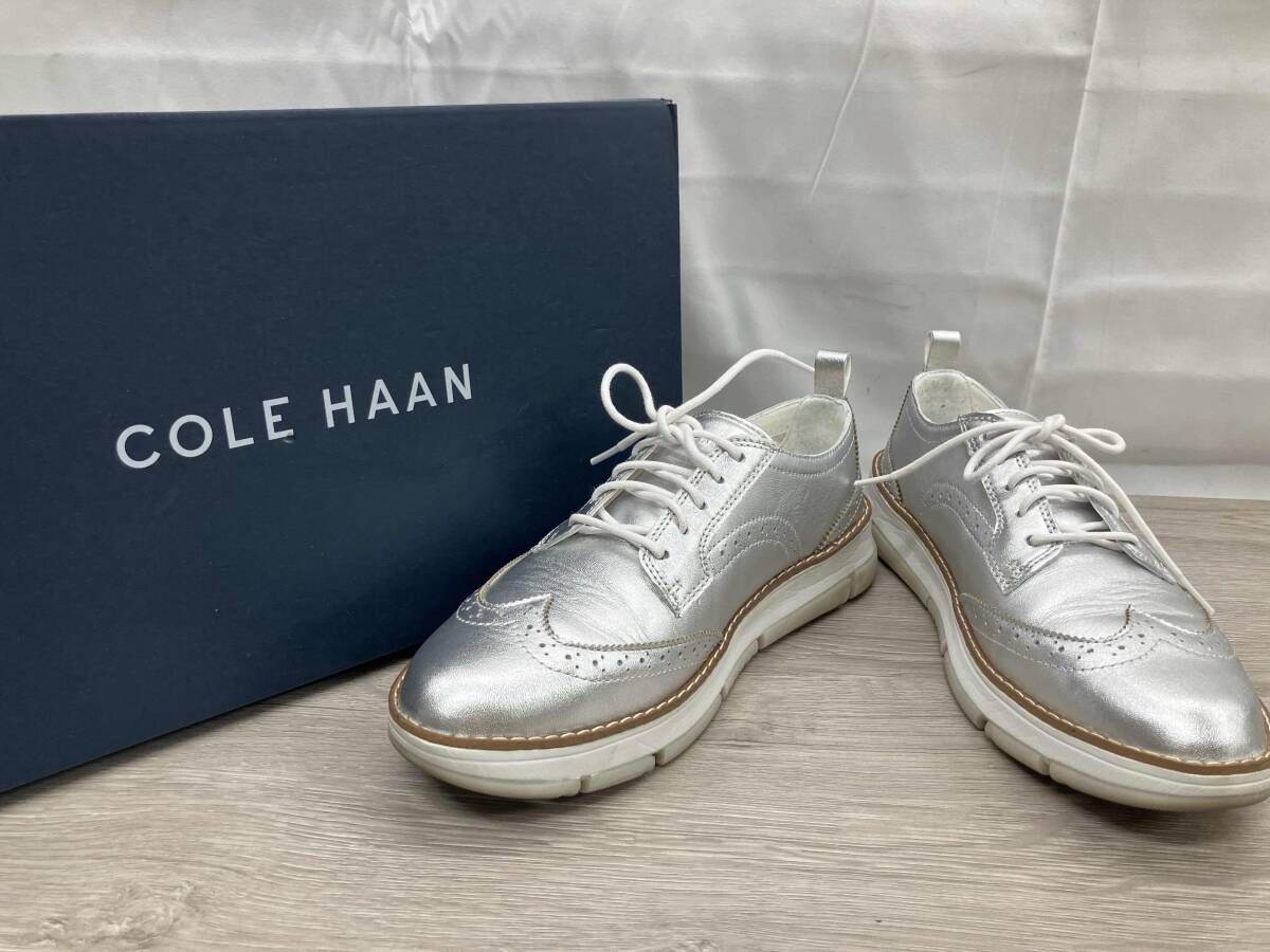 スニーカー オックスフォード ゼログランド レラ ウイングチップ W 32612 表記サイズ24.5 cm シルバー