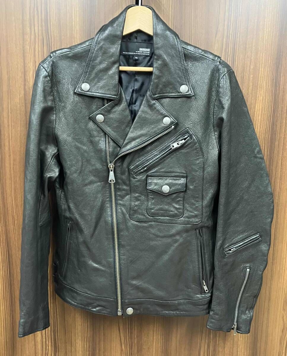 BY HIROMU アボルダージュ バイ ヒロムタカハラ サイズ 48 AD 143-4007 レザージャケット ブルゾン