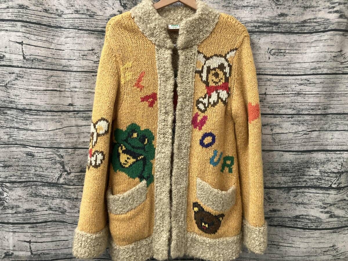 カウチン ニットジャケット GRUNGE POPS サイズフリー 2 NC-0120 イエロー