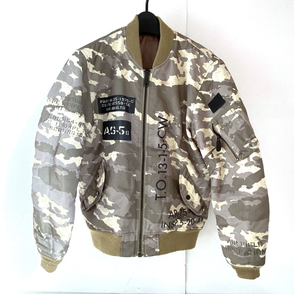 03 w 23308 AVIREX アヴィレックス リバーシブルフライトジャケット カーキ|ブラウン|カモフラ柄 サイズM メンズ アメカジ アウター