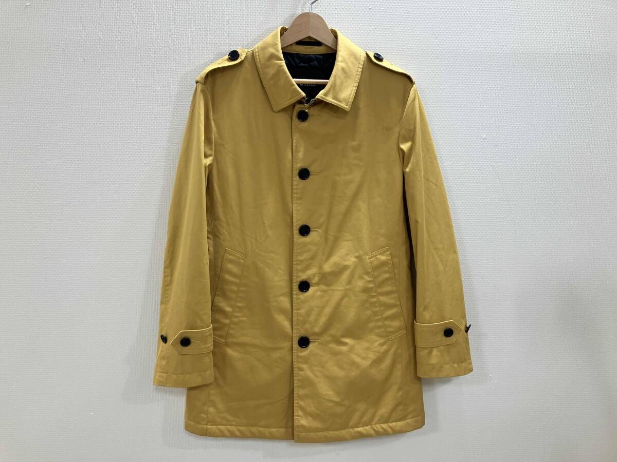 BURBERRY BLACK LABEL バーバリーブラックレーベル ステンカラーコート 裏キルト綿ステンカラーコート 裏キルト綿コート イエロー M 梅春