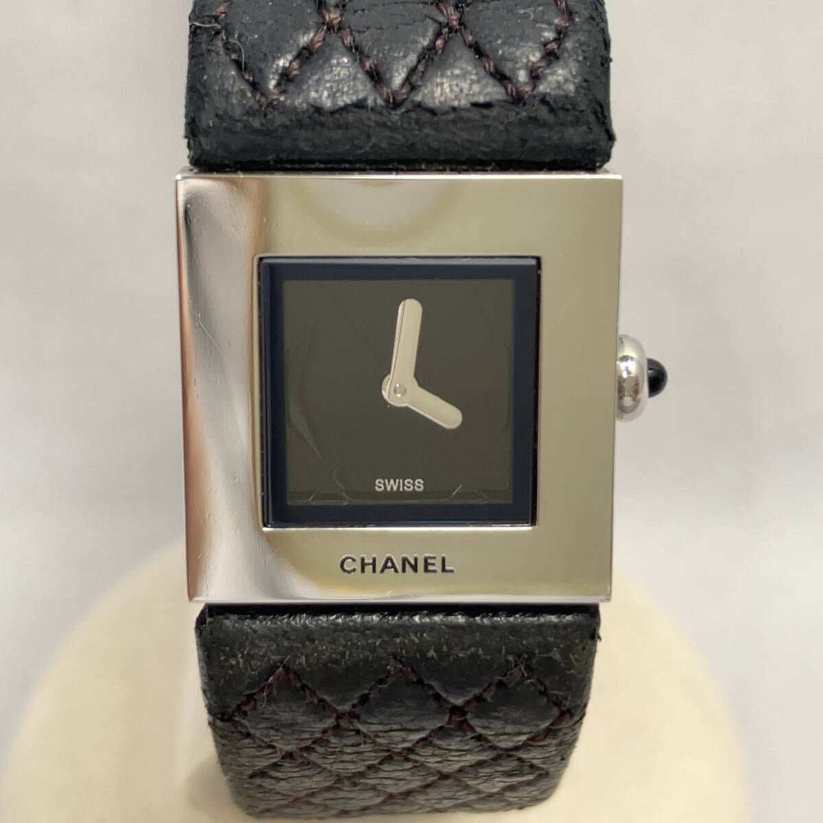 美品　CHANELマトラッセ レディース 腕時計 H0116 クロコレザーベルト CHANEL シャネル H0116 マトラッセ クオーツ ステンレススチール