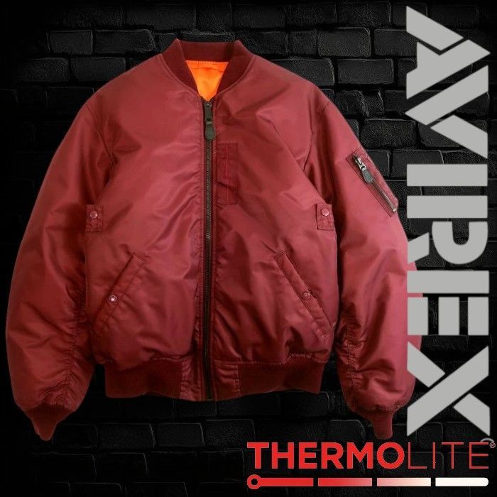 AVIREX アヴィレックス MA-1 中綿 サーモライト フライトジャケット ブルゾン バーガンディ 定価2.4万 L▲060 41211 k 10