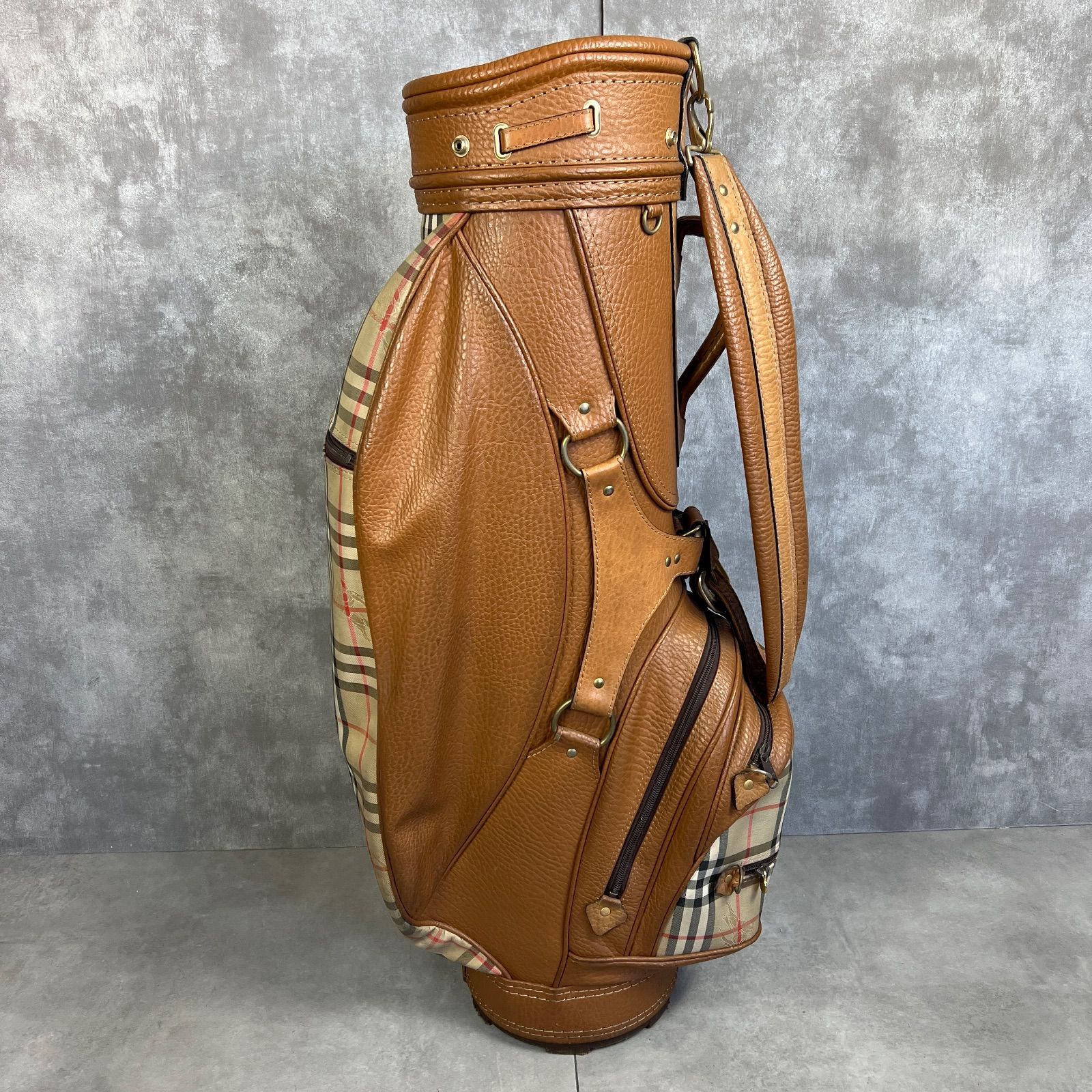Burberry キャディバック フォローで割引クーポン配布中】人気 バーバリー 本革 レザー キャディ