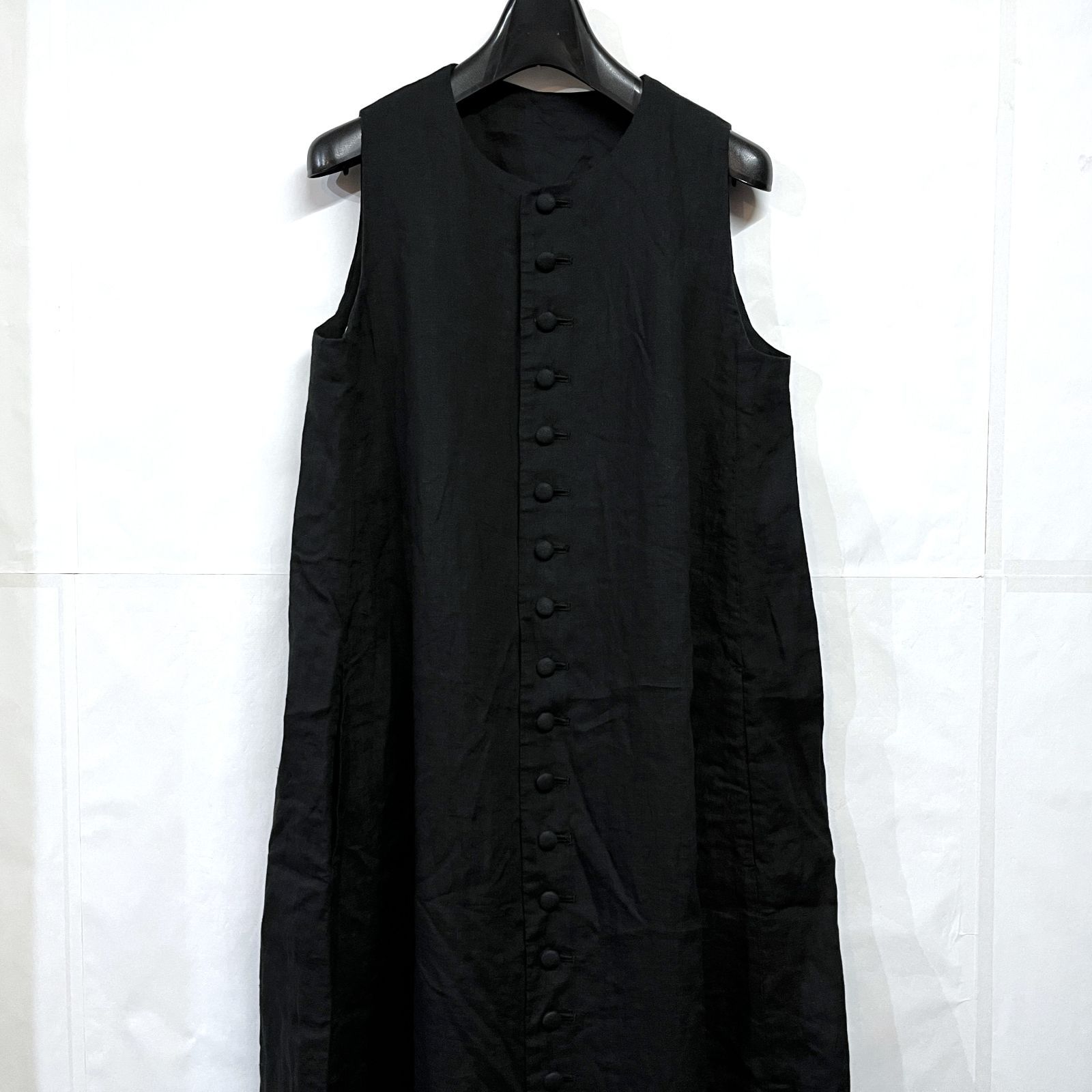 bajra｜バジュラ 1320 P 03 リネン ロング ノースリーブ ワンピース