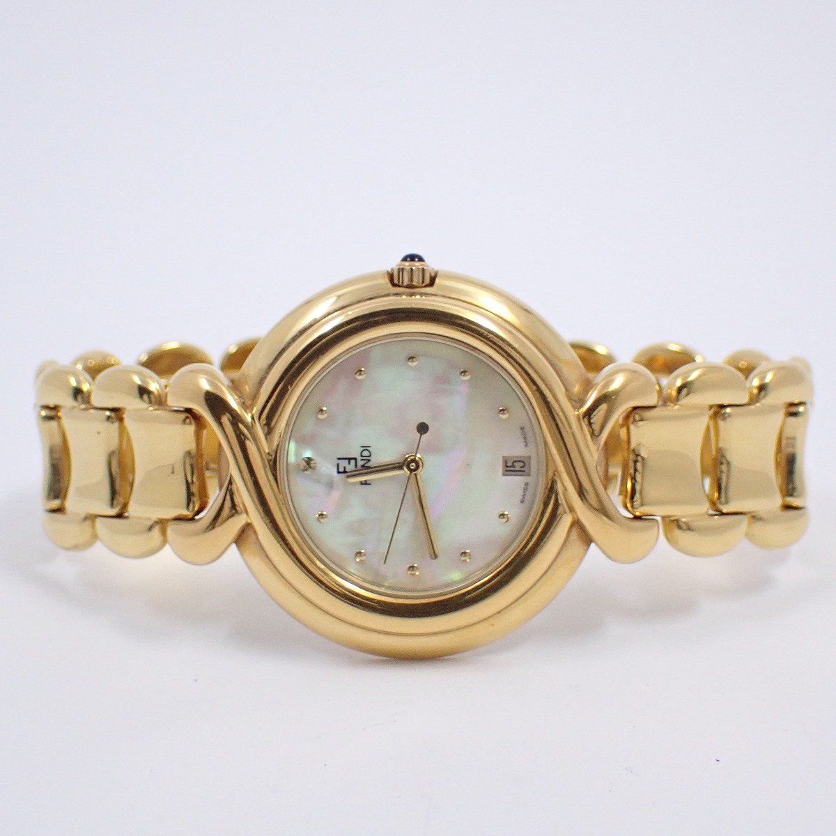 フェンディ 700 G クォーツ ボーイズ 腕時計 ゴールドGP シェル文字盤 ベルト