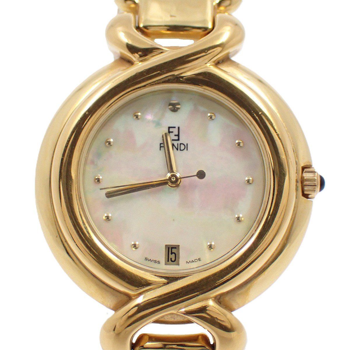 フェンディ 700G クォーツ ボーイズ 腕時計 ゴールドGP シェル文字盤