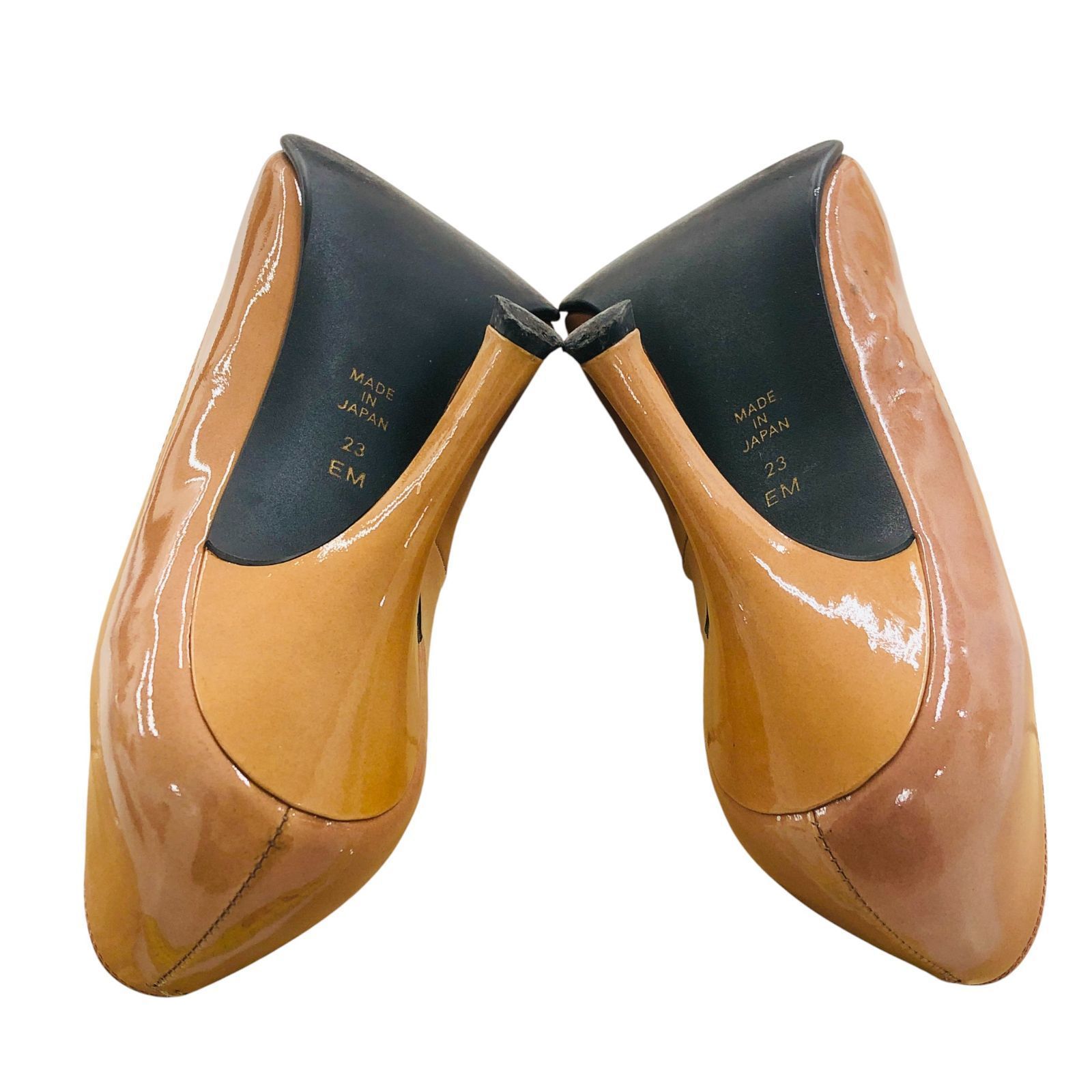 ZK23 DIANA エナメル ハイヒール パンプス ベージュ 23cm ピンヒール