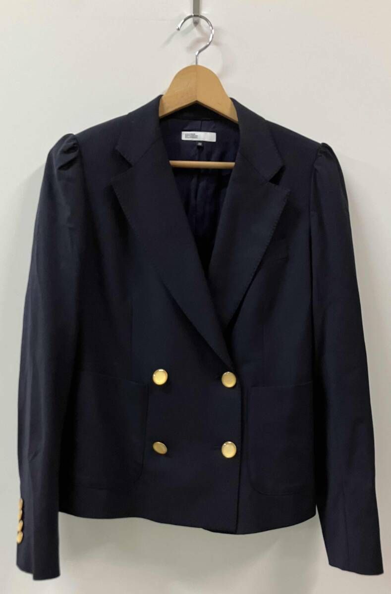 DOUBLE ダブル スタンダード クロージング テーラードジャケット ダブスタ ストレッチショート サイズ38 紺ブレ