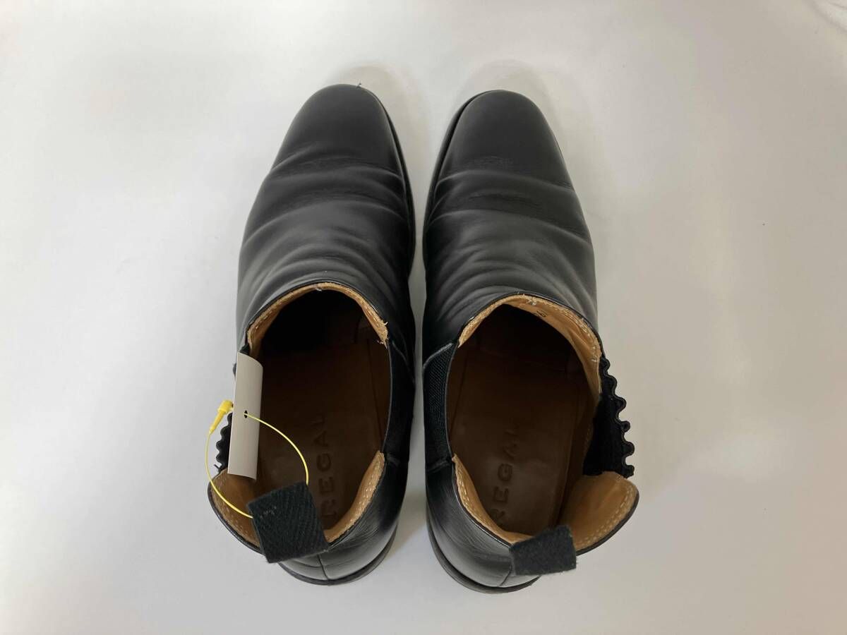  REGAL リーガル サイドゴアブーツ ビジネスシューズ 26.5 cm Y 672 BB レザー 黒 ブラック 使用感有り ヒール メンズ その他 ブーツ 革靴