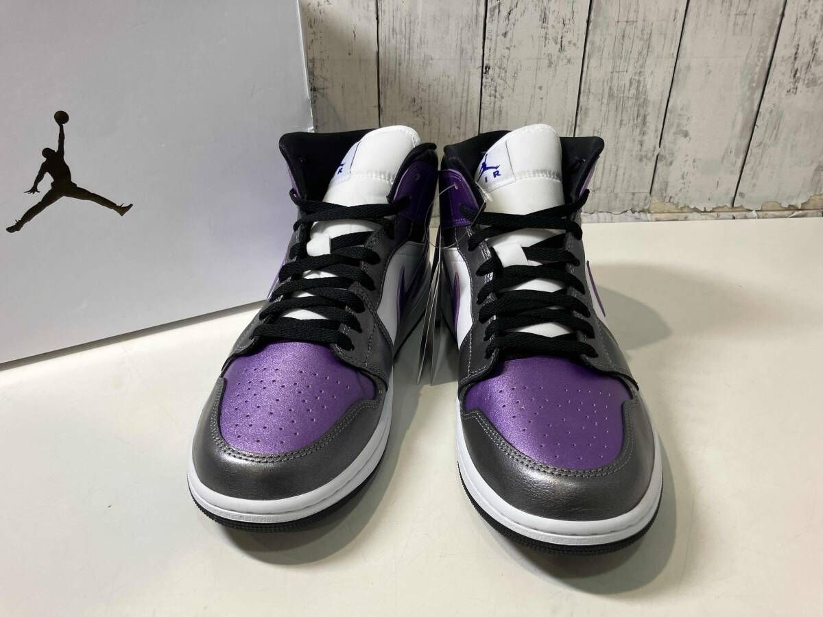 NIKE ナイキ Women s Air Jordan 1 Mid SE HJ 5911-105 スニーカー パープル x メタリック ホワイト 28.5 cm