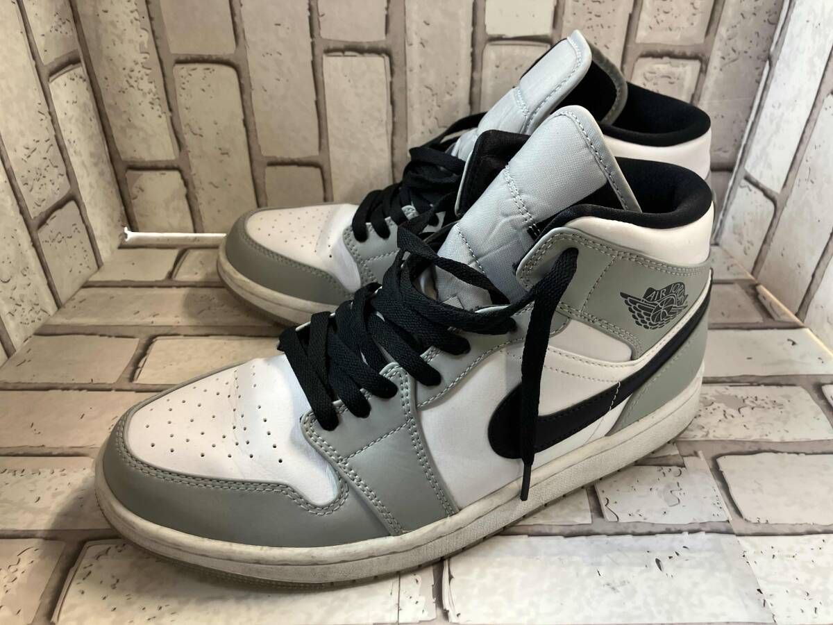 NIKE ナイキ スニーカー 554724-082 AIR JORDAN 1 MID 27.0 cm ホワイト グレー スポーツ
