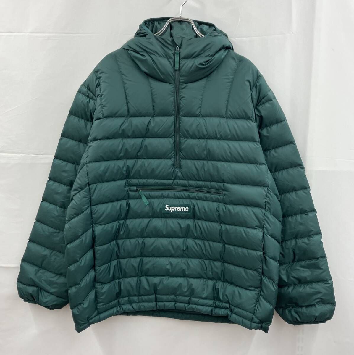 Supreme シュプリーム ダウンジャケット MICRO DOWN HALF ZIP HOODED ミクロダウンハーフジップフーディー 24 FW L グリーン 冬