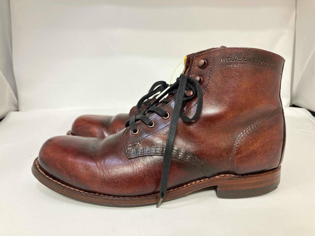 Wolverine 1000 mile ウルヴァリン 1000マイル ワークブーツ ショートブーツ 26 cm レザー 茶色 ブラウン 使用感有り メンズ シューズ