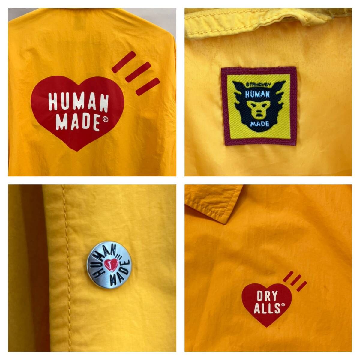 ☆ HUMAN MADE ヒューマンメイド ナイロンジャケット イエロー サイズ 