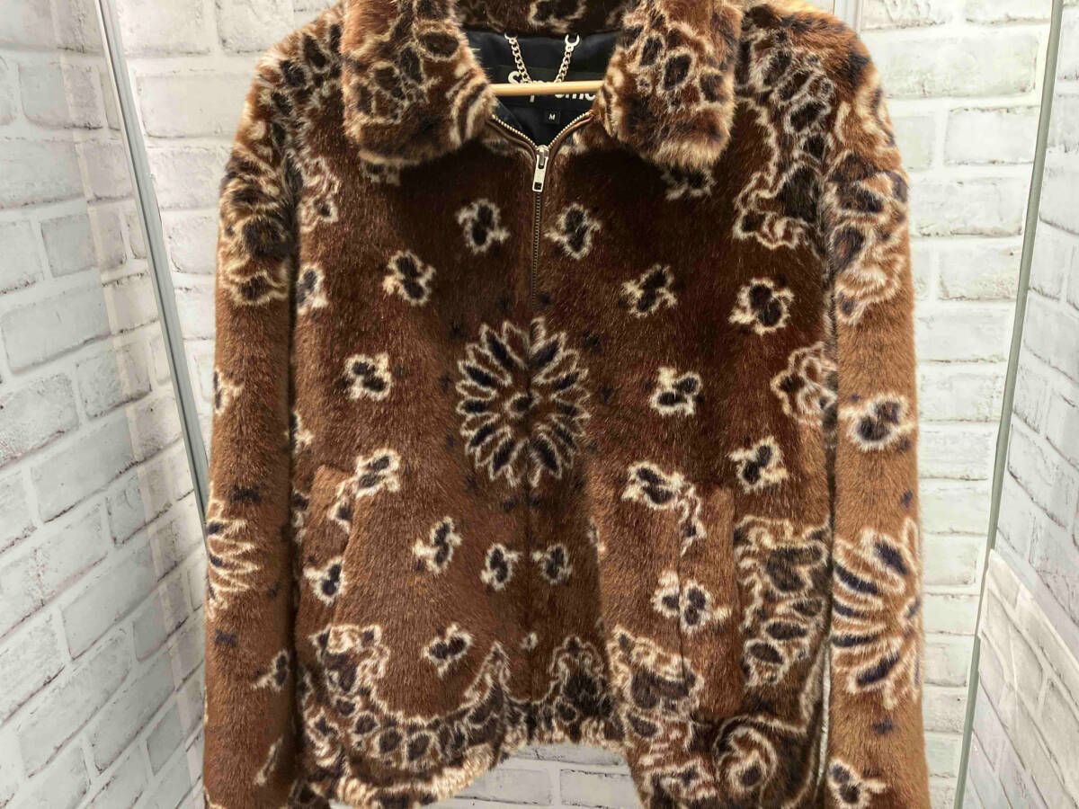 Supreme Bandana Faux Fur Bomber Jacket ファージャケット サイズM ブラウン アクリル シュプリーム メンズ