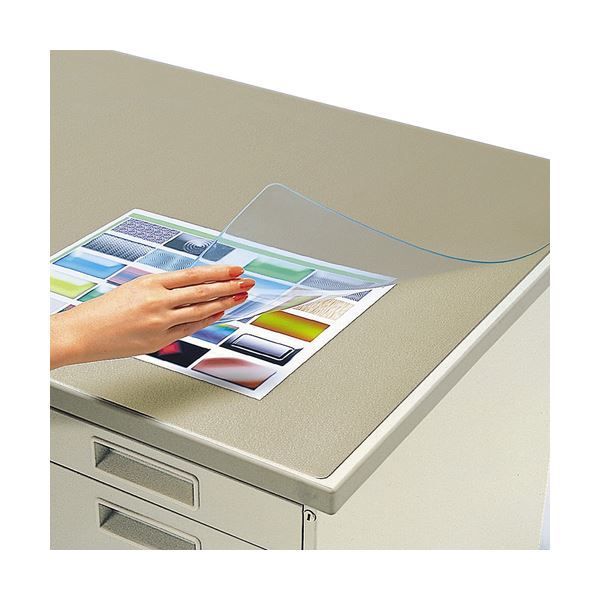 コクヨ デスクマット軟質 オレフィン 透明 ダブル 下敷付 ウォームグレー マ-807 NM