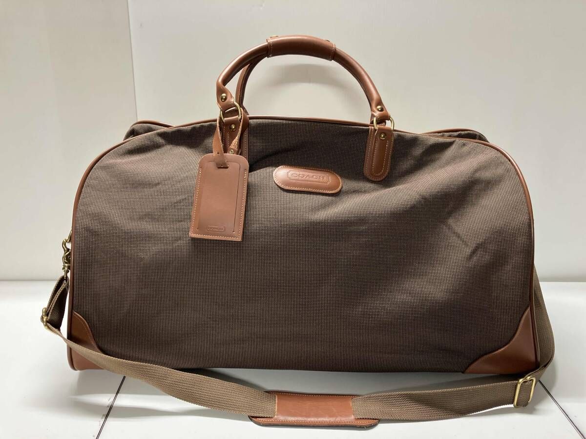COACH 0564 ボストンバッグ ブラウン ショルダーストラップ付 大きめ
