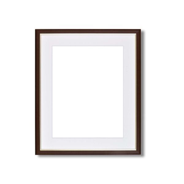 〔 軽量水彩額 〕 水彩額 F 8 ブラウン マット付き UV 紫外線 カットアクリル 額 額縁 フレーム