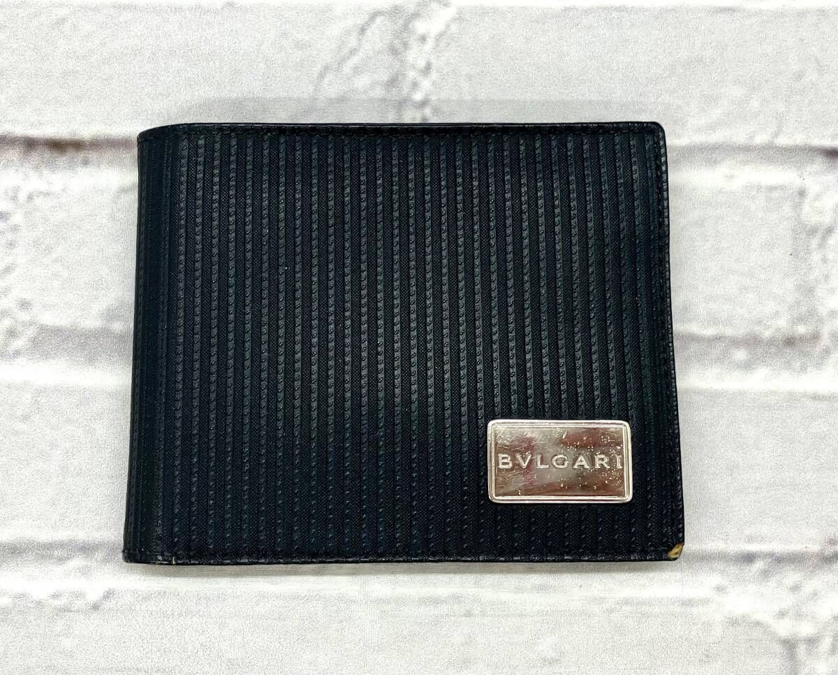 BVLGARI | ブルガリ 二つ折り財布 ミレルゲ AL M 08 25544 イタリア製 ブラック