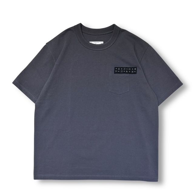 25 AW sacai 半袖Tシャツ Studded Cotton Jersey T-Shirt 25-01133 S サイズ5 グレー系 サカイ